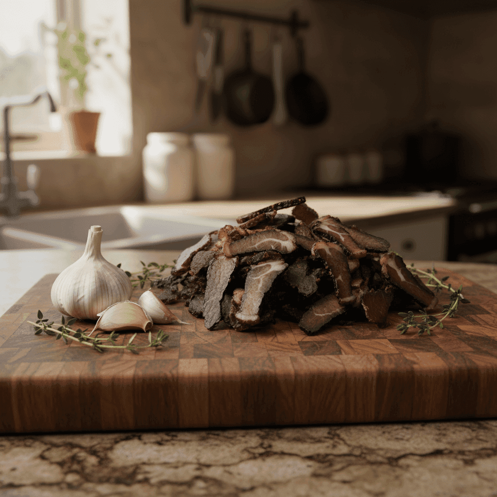 Roasted Garlic Biltong - Marbled & Cured