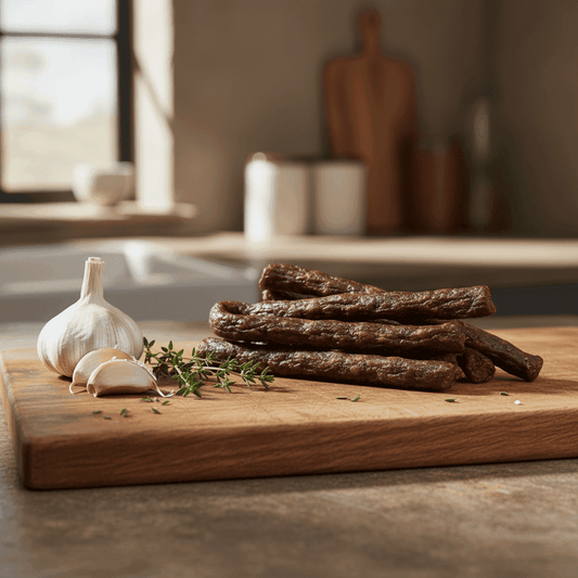 Roasted Garlic Droëwors - Marbled & Cured